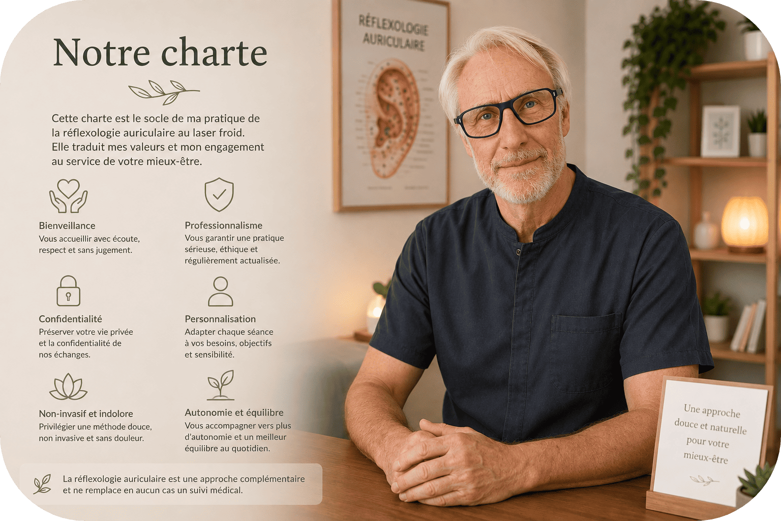 Charte déontologique du praticien en réflexologie auriculaire à Aix-les-Bains
